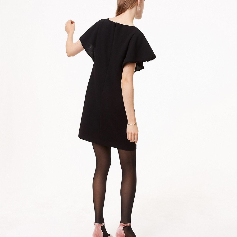 NWT Loft Flutter Sleeve Pom Pom Dress 00P - Picture 3 of 6